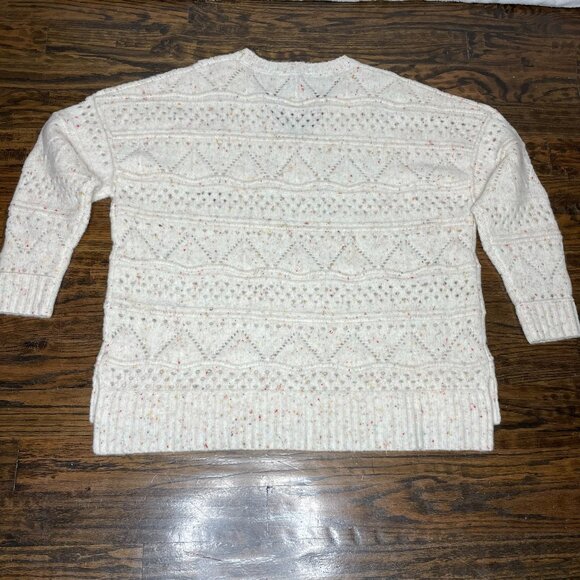 Sundance Minnie Oversized Speckled Cream Multicolor Vneck Sweater Womens Large - Picture 7 of 7